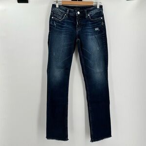 SILVER Jeans Co Women’s Suki Slim Light Distressing Slight Raw Hem Slant W26/L31